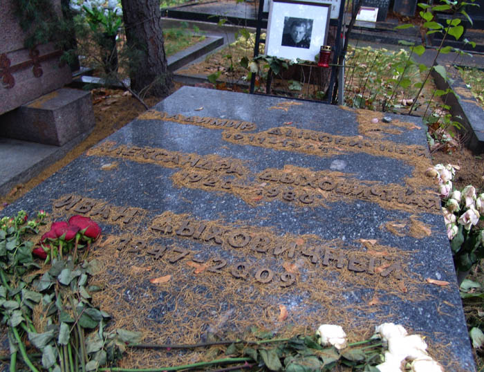 Изготовление и установка букв из бронзы на надгробие Владимира Дыховичного